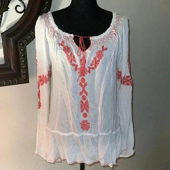 Free People Women’s Rolling Stone Peasant Top XSmall - Picture 5 of 16